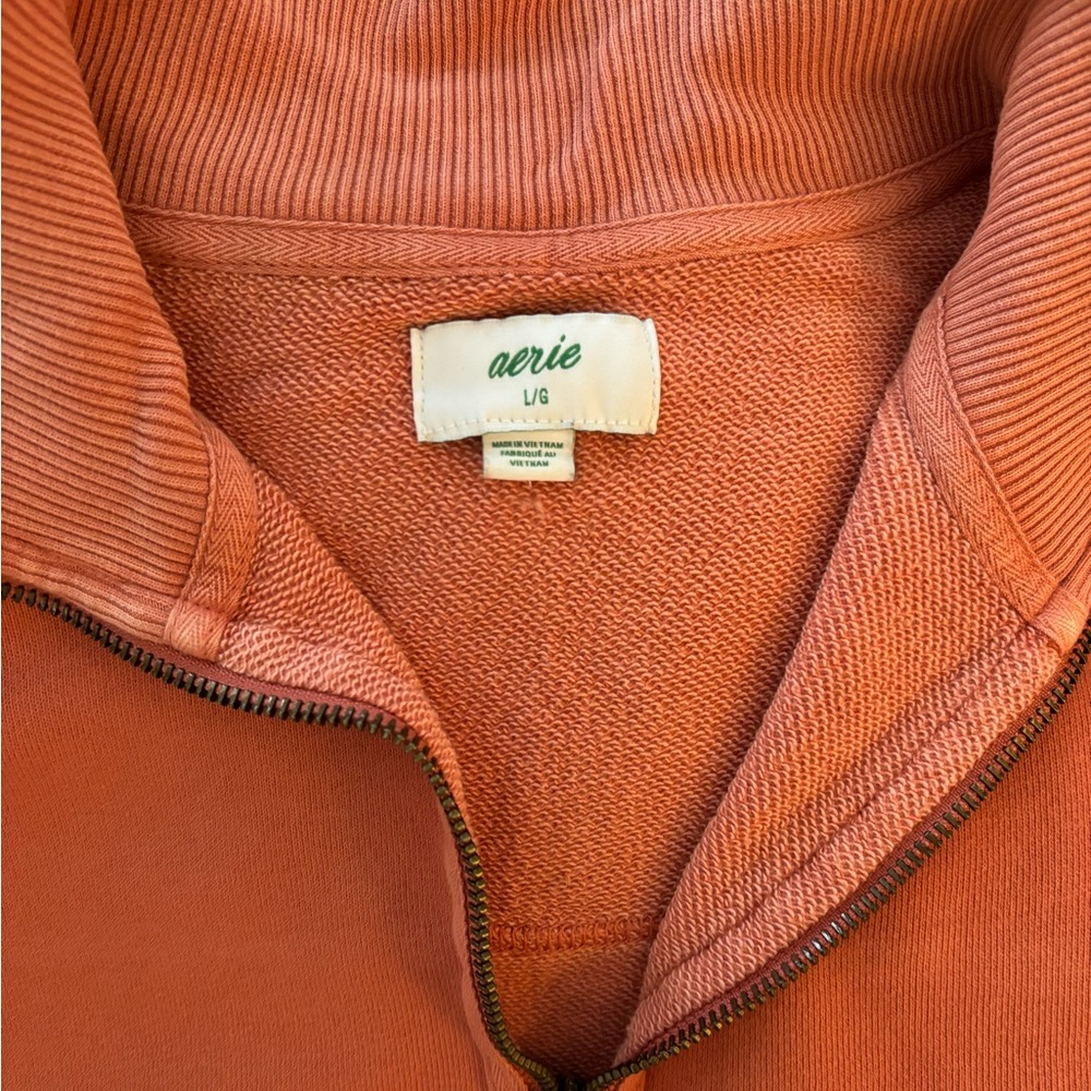 Aerie Warm Coral Zip-Up Jacket